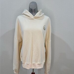 Gold Hinge Cream Hoodie with Smiley Emblem